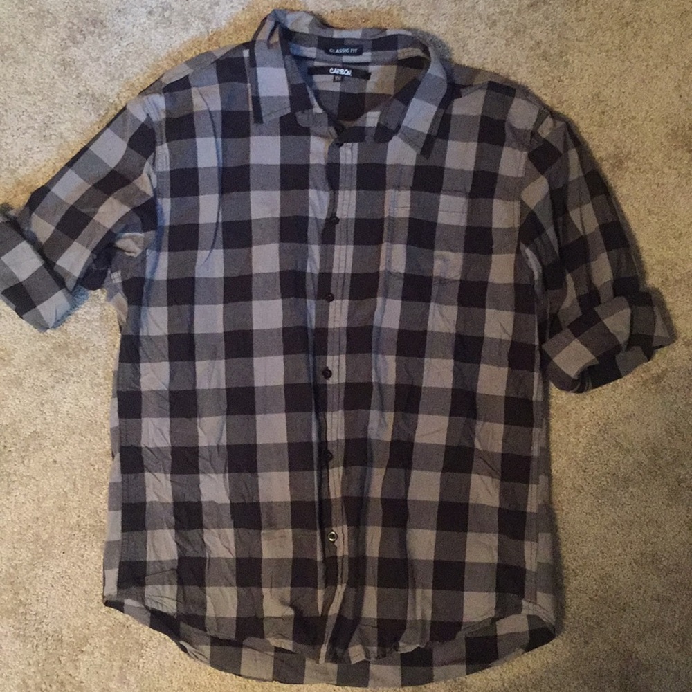 Carbon button down long sleeve flannel